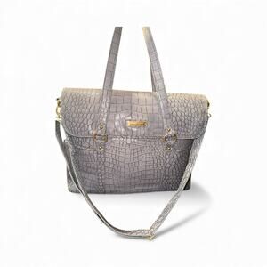 Etienne Agnier Faux Leather Croc Laptop Bag